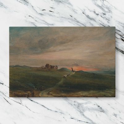 Stonehenge at Sunset Canvas Wall Art Print