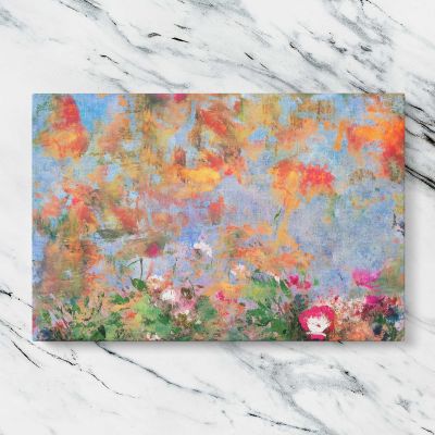 Pastel Floral Garden Inspired by Odilon Redon Canvas Wall Art Print