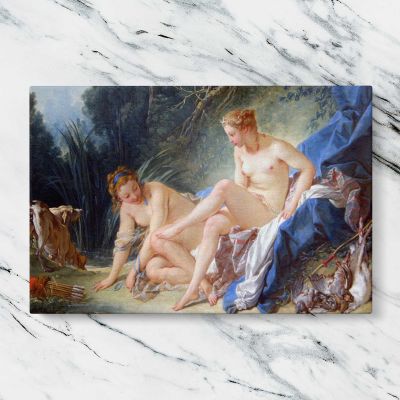 Diana Leaving Her Bath by Francois Boucher Canvas Wall Art Print