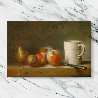 Still Life with a White Mug by Francois Boucher Canvas Wall Art Print
