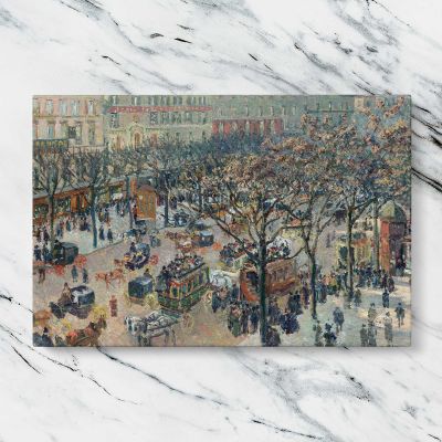 Boulevard of the Italians in Morning Sunlight by Camille Pissarro Canvas Wall Art Print