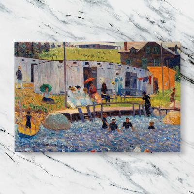 The Bathing Hour at Chester Nova Scotia by William James Glackens Canvas Wall Art Print
