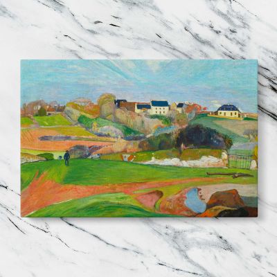 Landscape at Le Pouldu by Paul Gauguin Canvas Wall Art Print