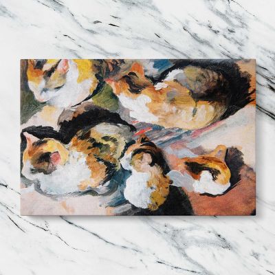 Study of a Cat by August Macke Canvas Wall Art Print