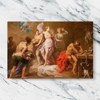 Venus Ordering Arms from Vulcan for Aeneas by Jean Restout Canvas Wall Art Print