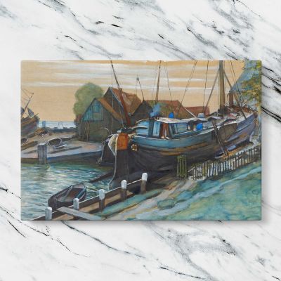 Drydock at Durgerdam by Piet Mondrian Canvas Wall Art Print
