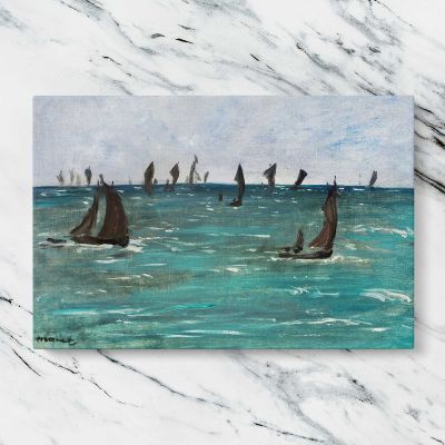 Boats at Berck sur Mer by Edouard Manet Canvas Wall Art Print