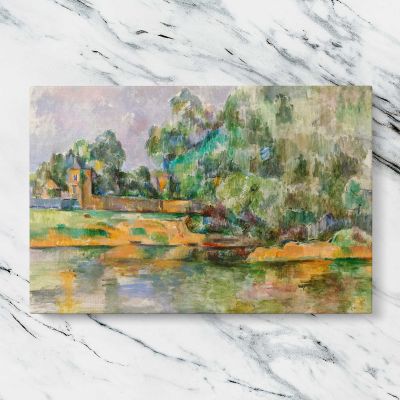 Riverbank by Paul Cezanne Canvas Wall Art Print