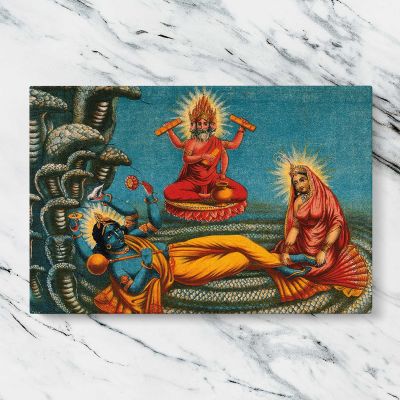Vishnu Lakshmi and Brahma Canvas Wall Art Print