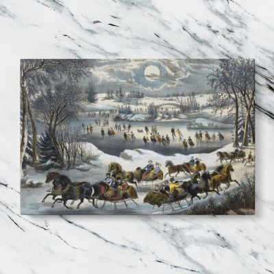 Central Park in Winter Canvas Wall Art Print