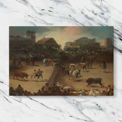 Bullfight in a Divided Ring Canvas Wall Art Print
