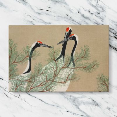 Cranes from Momoyogusa by Kamisaka Sekka Canvas Wall Art Print