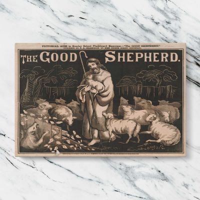 The Good Shepherd Vintage Christian Illustration Canvas Wall Art Print