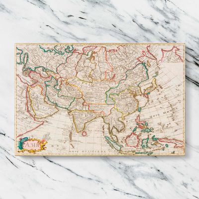 Antique Map of Asia Canvas Wall Art Print