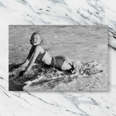 Marilyn Monroe at the Beach Canvas Wall Art Print