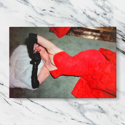 Marilyn Monroe Red Dress and Telephone Canvas Wall Art Print