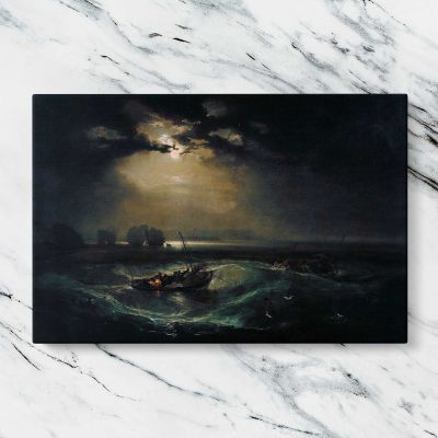 Fishermen at Sea by J M W Turner Canvas Wall Art Print