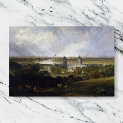 London from Greenwich Park by J M W Turner Canvas Wall Art Print