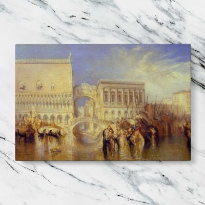Venice and the Bridge of Sighs by J M W Turner Canvas Wall Art Print