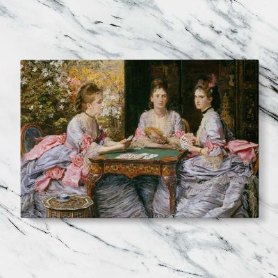 Hearts are Trumps by Sir John Everett Millais Canvas Wall Art Print