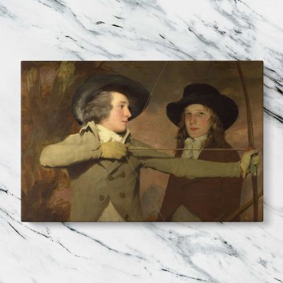 Two Young Men with a Drawing Board Canvas Wall Art Print