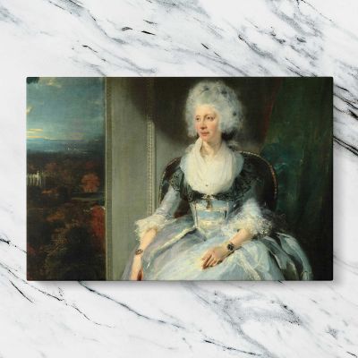 Seated Woman in a Pale Blue Dress Canvas Wall Art Print