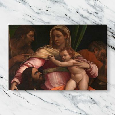 Holy Family with an Infant Child Canvas Wall Art Print