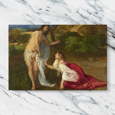 Christ and Mary Magdalene in a Garden Canvas Wall Art Print
