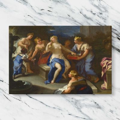 Classical Women and a Golden Crown Canvas Wall Art Print