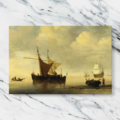 Fishing Boats in Warm Evening Light Canvas Wall Art Print