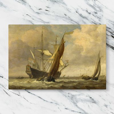 Tall Sailing Ship in Warm Light Canvas Wall Art Print