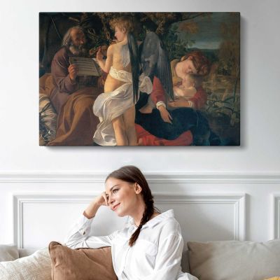 Classical Figures and Musicians by Caravaggio Canvas Wall Art Print