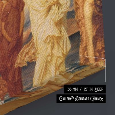 Classical Figures Bathing by the Sea by Frederic Leighton Canvas Wall Art Print