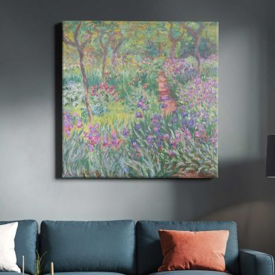 Claude Monet The Artist’s Garden in Giverny (1900) Square Canvas Wall Art