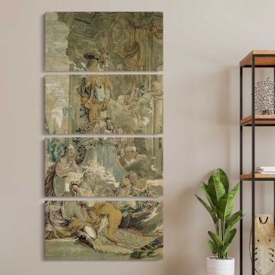 Psyches Entrance into Cupids Palace left fragment from The Story of Psyche by Francois Boucher Canvas Wall Art Print