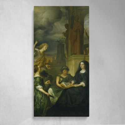 Allegory on the Memory of Frederik Hendrik 1584 1647 Prince of Orange with the Portrait of his Widow Amalia van Solms 1654 by Govert Flinck Canvas Wall Art Print