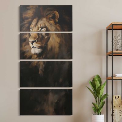 Majestic Lion Portrait Canvas Wall Art Print