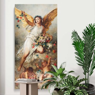 Eirene 1888 vintage angel illustration by Ludwig Knaus Canvas Wall Art Print