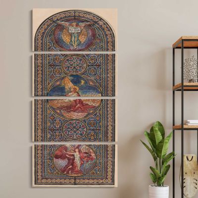 Design for a Stained Glass Window by Izabel M Coles Canvas Wall Art Print