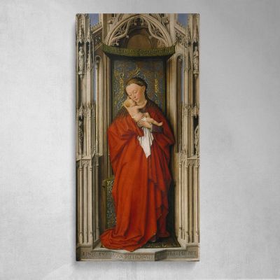 Virgin and Child in a Gothic Niche Canvas Wall Art Print