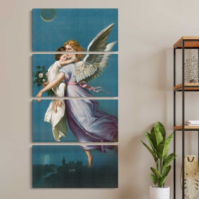 The Angel of Peace 1901 vintage angel illustration by B T Babbitt Canvas Wall Art Print