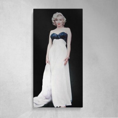 Marilyn Monroe in a White Evening Gown Canvas Wall Art Print
