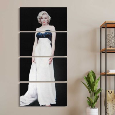 Marilyn Monroe in a White Evening Gown Canvas Wall Art Print