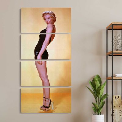 Marilyn Monroe Standing Pin Up Portrait Canvas Wall Art Print
