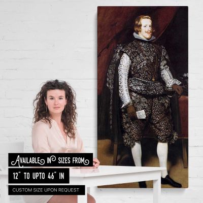 Philip IV in Brown and Silver by Diego Velazquez Canvas Wall Art Print