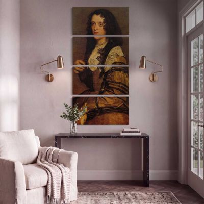 Portrait of a Young Woman by Diego Velazquez Canvas Wall Art Print