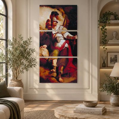 Sir Arthegal the Knight of Justice with Talus by John Hamilton Mortimer Canvas Wall Art Print