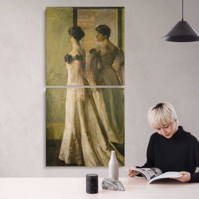 Woman in a White Dress Canvas Wall Art Print