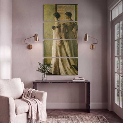 Woman in a White Dress Canvas Wall Art Print