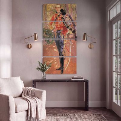 Ceremonial Officer in Red Uniform Canvas Wall Art Print